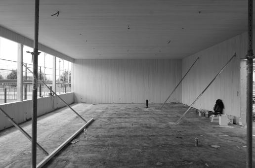 Aufrichtung Holzbau im Grünfeld